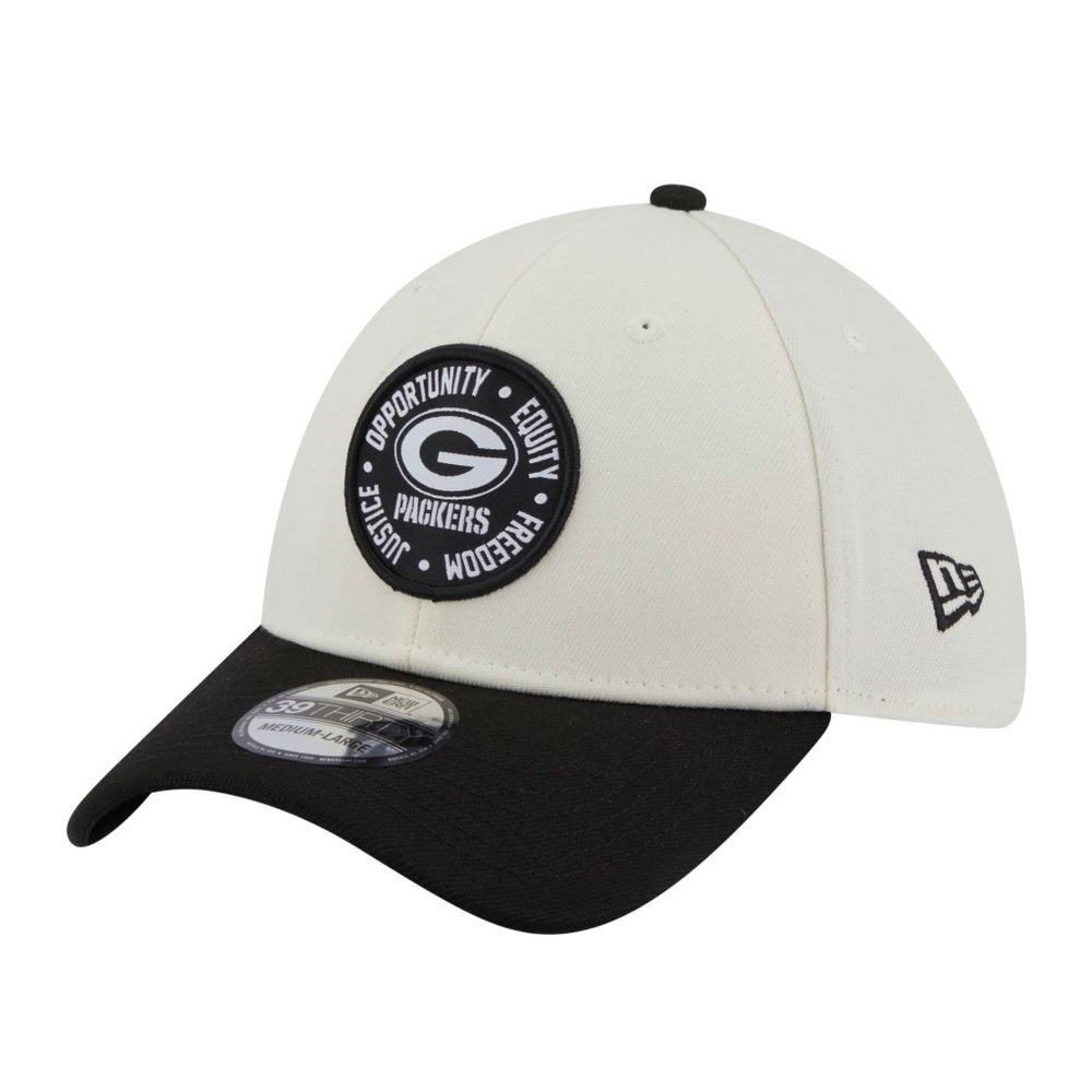 Green Bay Packers Inspire Change New Era 39Thirty Stretch Fit Hat Cap M/L White